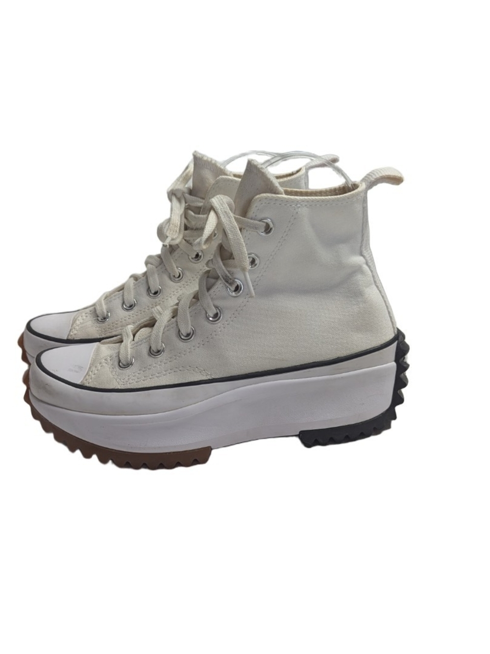 Converse Run Star Hike High White Black Gum Platform Shoes Women Size 7